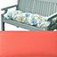 Terracotta Garden Bench Cushion - Comfortable Outdoor Summer Seat Pad with Polyester Filling & Cotton Cover - H7 x W110 x D46cm