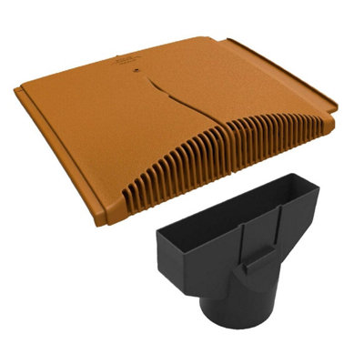Terracotta Interlocking Plain Roof Tile Vent & Pipe Adapter/Low Profile