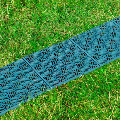 Terracotta Interlocking Plastic Garden Tiles Decking Nonslip Floor Lawn Outdoor Tiles - 5PK - 5