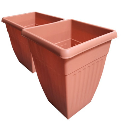 outdoor tall plant pots Tall Modern Planter Pot, Tapered Cylinder Design