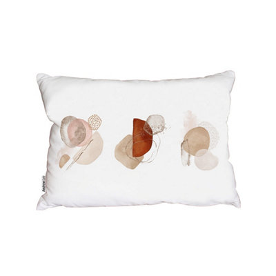 Terracotta, Orange, Blush, Pink, Ivory, Beige Watercolor Illustration And Gold Elements (Cushion) / 30cm x 45cm