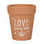 Terracotta Plant Pot With Text Love Grows Here (H16 x W15 cm)