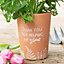 Terracotta Plant Pot with Text " Thank You For Helping Me Grow". Gift Idea. (Dia) 12.5 cm