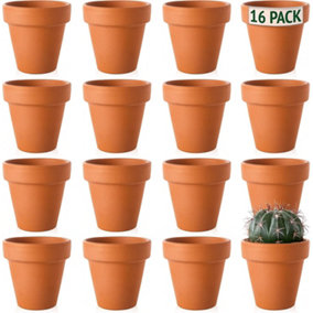 Terracotta Plant Pots 6.5cm Multi Purpose Small Pot for Plants 16 pack
