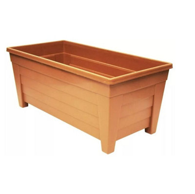 Terracotta Plastic Window Planter Plant Pot Outdoor Garden Herb Flower Grow bag Tray Box  55 cm