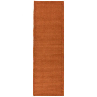 Terracotta Simple and Stylish Wool Plain Handmade Modern Rug for Living ...