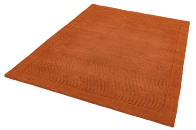 Terracotta Simple and Stylish Wool Rug for Livingroom, Dining room Bedroom-60cm X 120cm (1ft. 11in. X 3ft. 11in.)