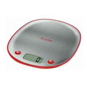 Terraillon Macaron Inox - 5kg stainless steel kitchen scale - Red base