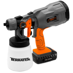 Terratek 18V Cordless Electric HVLP Fence Paint Sprayer Comes Complete with 1 Battery and Charger