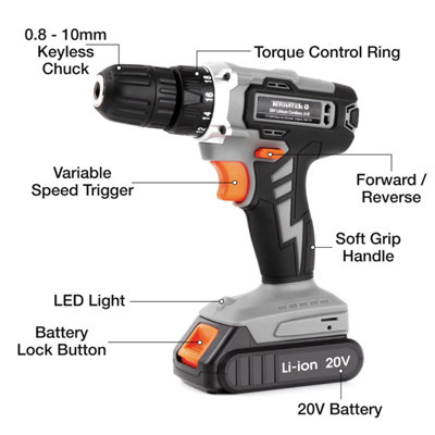 Terratek cordless online drill