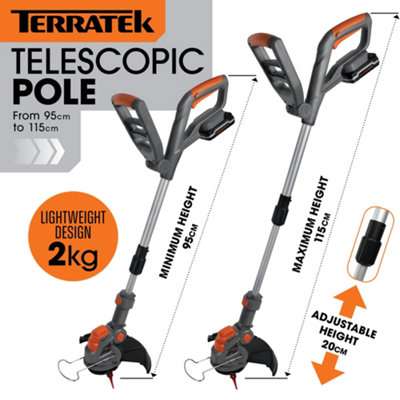 Terratek Cordless Grass Strimmer 20V 1HR Fast Charge Rechargeable