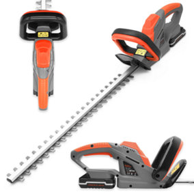 Terratek Cordless Hedge Trimmer 20V Li Ion 1hr Fast Charge Battery and Charger Included