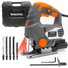 Terratek Electric Jigsaw 800W 6 Speed Laser Guide Corded Hand Jig Saw 10-80mm Cutting Capacity