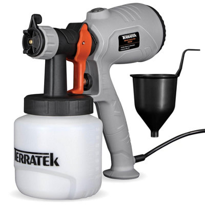 Terratek Electric Paint Sprayer 350W, HVLP Hand Held Fence Spray Gun 800ml Container