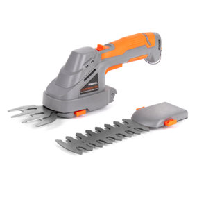 Terratek Hand Held Cordless Hedge Trimmer 2 In 1 Topiary Shears Li Ion Battery 7.2V
