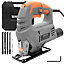 Terratek Jigsaw 550W Electric 3000RPM 5 Speed Carry Case & Vacuum Adaptor Corded Jig Saw
