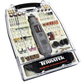 Terratek Rotary Tool Kit 234pcs 135W Variable Speed 8000-33000rpm DIY & Hobby Craft Dremel Compatible