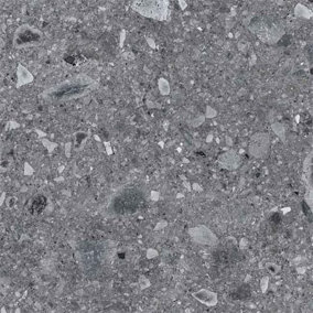 Terrazzo Anthracite Matt Porcelain Outdoor Tile 898x898x20mm  (Pack of 1)