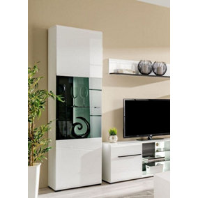 Terrento White Tall Display Cabinet