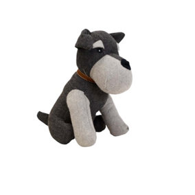 Terrier Doorstop Dog Herringbone Weighted Plush Animal Novelty Decor Gift - 24cm