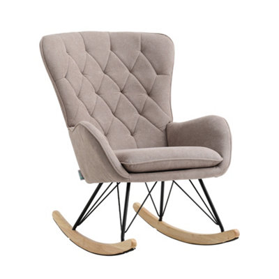 Terry Cloth Rocking Chair with Removable Cushion for Living Room