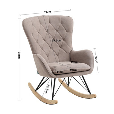 Terry Cloth Rocking Chair with Removable Cushion for Living Room