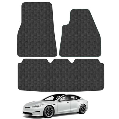 Tesla Model S 2012-2022 Car Floor Mats Rubber Tailored Fit Set Heavy-Duty 4pcs