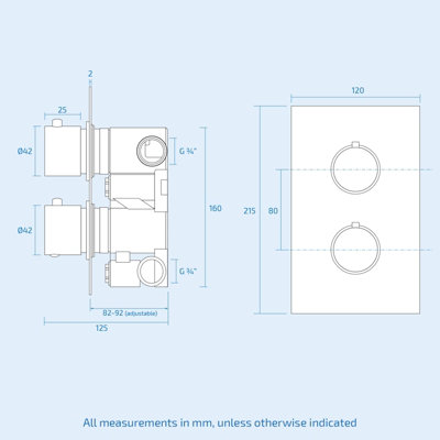 Teslie Round Concealed Thermostatic Shower Mixer Set - Shower Head & Handset - 9