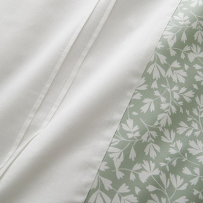 Tess Easy Care Ditsy Floral Leaf Print Green Duvet Cover Set