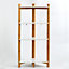 Tess White & Bamboo Corner Shelf/ Bathroom Freestanding Storage Units