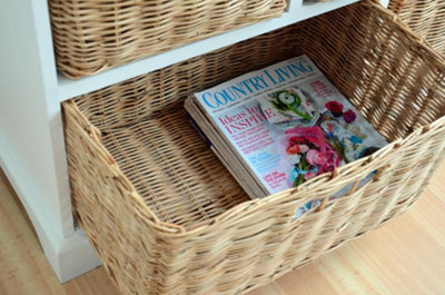 Tetbury 10 Drawer Storage Unit- White with Wicker Baskets