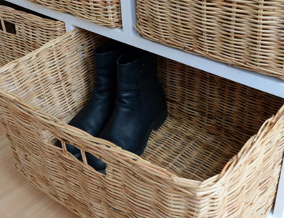 Tetbury 10 Drawer Storage Unit- White with Wicker Baskets