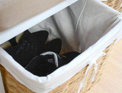 Tetbury bench with 3 storage baskets discount