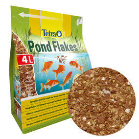 Tetra 169784 Pond Flakes, main food in flake shape, especially suitable for all small and young fish in the garden pond, 4 L