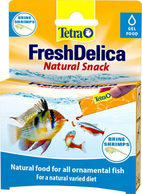 Tetra Fish Food Fresh Delica Brine Shrimp 48g, Gel Food Treats for Healthy Feeding Fun for all Onamental Fish