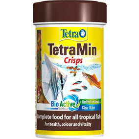 Tetra Min Crisps Fish Food, Complete Fish Food for All Tropical Fish with Clean and Clear Water Formula, 100 ml