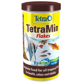 Tetra Min Fish Food Flakes, Complete and Varied Food for All Tropical Fish, 500 ml/100 g