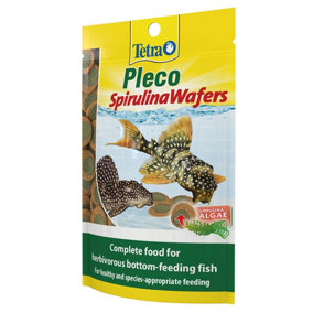 Tetra Pleco Fish Food Spirulina Wafers 42g, 100% Vegetable Premium Fish Food for Bottom Feeding Fish