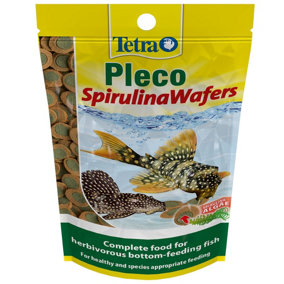 Tetra Pleco Spirulina Wafers, Complete Diet for All Herbivorous Bottom-Feeding Fish, 150 g