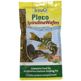 Tetra Pleco Spirulina Wafers, Complete Diet for All Herbivorous Bottom-Feeding Fish, 150 g