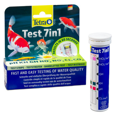Tetra Pond 7 in 1 Test Kit Quick Test Strips Check Garden Pond Water ...