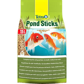 Tetra Pond Sticks, Complete Food for All Pond Fish for Health, Vitality and Clear Water, 15 Litre