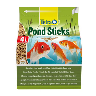 Tetra Pond Sticks, Complete Food for All Pond Fish for Health, Vitality and Clear Water, 4 Litre