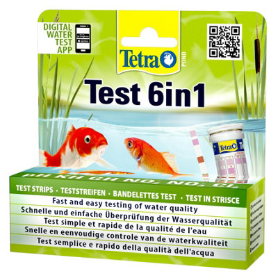 Tetra Pond Test 6-in-1 Strip, to Test 6 Essential Water Quality Parameters in Less Than 60 Seconds (25 Strips)