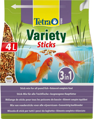 Tetra Pond Variety, Mix of Three Different Food Sticks for All Pond Fish, 4 Litre