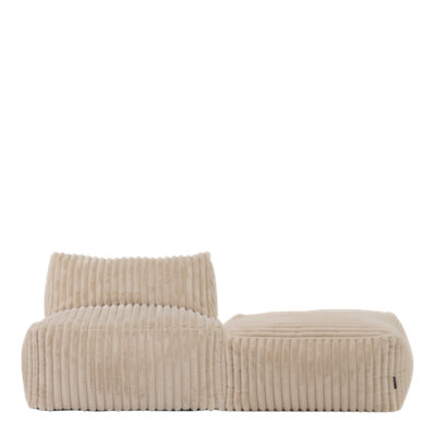 Tetra Ribbed Faux Fur Modular Sofa Bean Bag - Natural (2pc, Combination 2)