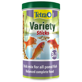 Tetra Variety Pond Sticks 1 Litre Tub - Fish Food