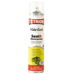 Tetrion Black Seal & Waterproof For Leaks In Roofs, Gutters & Pipes 400ml