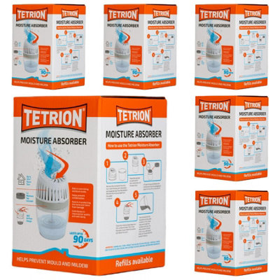 Tetrion Dehumidifier Car Home Moisture Absorber Trap Damp Improved Airflow x6 - 6