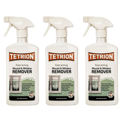 Tetrion Fast Acting Mould & Mildew Remover Trigger Spray 500ml x3
